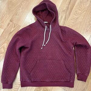 Marine Layer Quilted Burgundy Hoodie